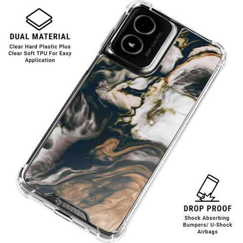 Copper and Black Marble Ink Moto G Power 5G (2024) Clear Case