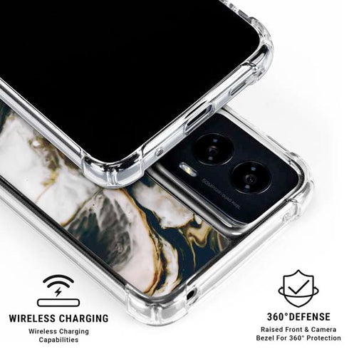 Copper and Black Marble Ink Moto G Power 5G (2024) Clear Case