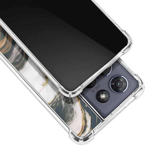 Copper and Black Marble Ink Moto G Stylus 5G (2025) Clear Case