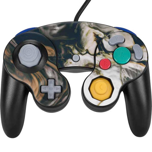 Copper and Black Marble Ink Nintendo Skins