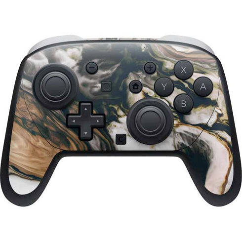 Copper and Black Marble Ink Nintendo Skins