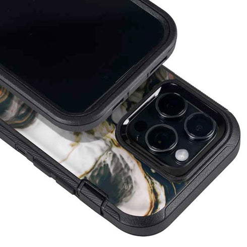 Copper and Black Marble Ink Otterbox Defender iPhone Skin