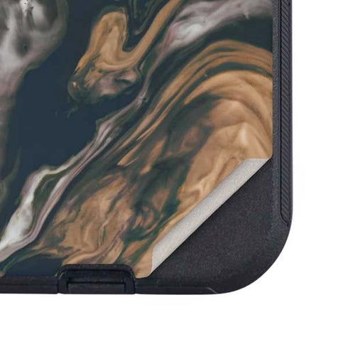 Copper and Black Marble Ink Otterbox Defender iPhone Skin
