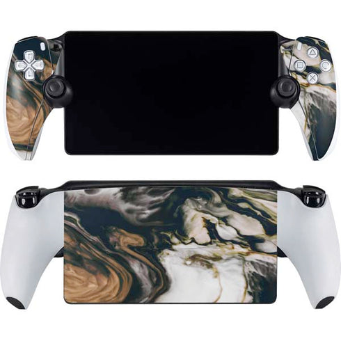 Copper and Black Marble Ink PlayStation PS5 Skins