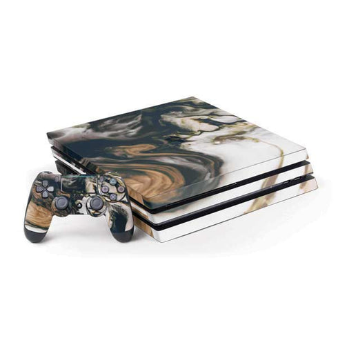 Copper and Black Marble Ink PlayStation PS4 Skins