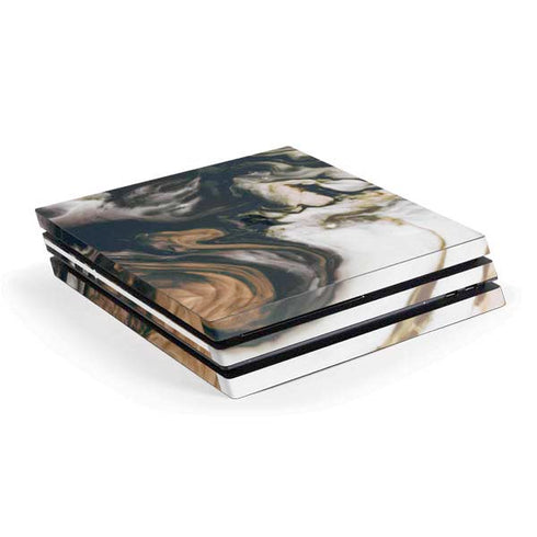 Copper and Black Marble Ink PlayStation PS4 Skins