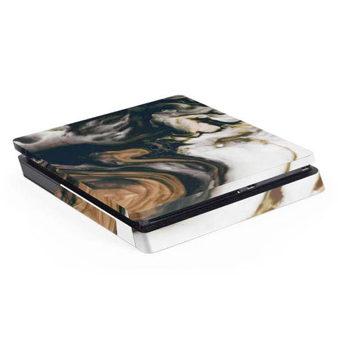 Copper and Black Marble Ink PlayStation PS4 Skins