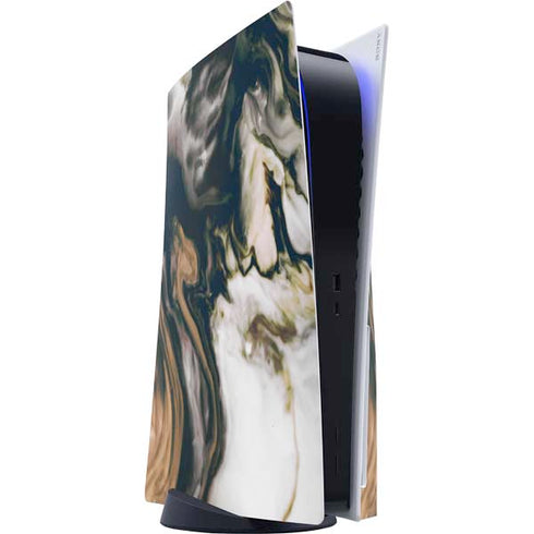 Copper and Black Marble Ink PlayStation PS5 Skins