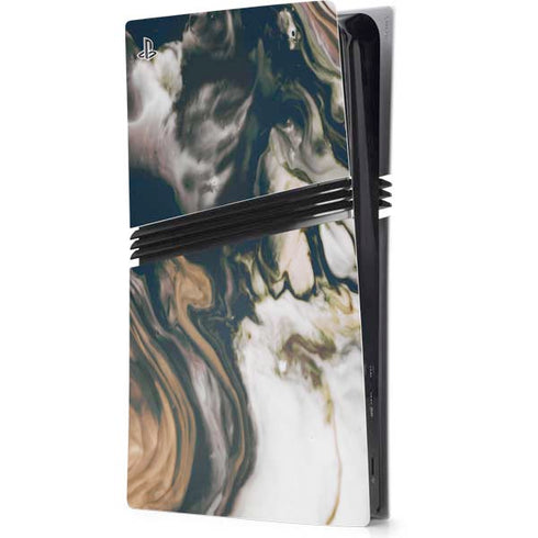 Copper and Black Marble Ink PS5 Pro Console Skin