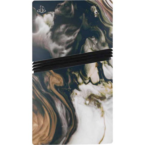 Copper and Black Marble Ink PS5 Pro Console Skin