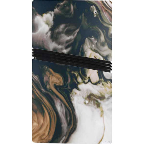 Copper and Black Marble Ink PS5 Pro Console Skin