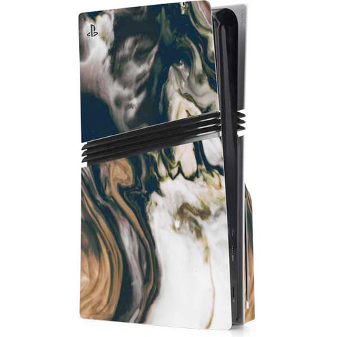 Copper and Black Marble Ink PS5 Pro Disk Console Skin
