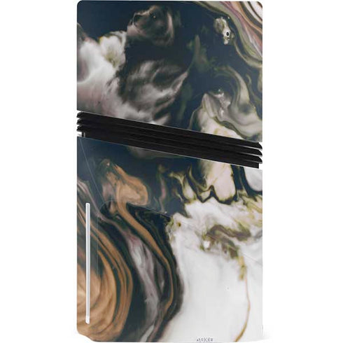 Copper and Black Marble Ink PS5 Pro Disk Console Skin