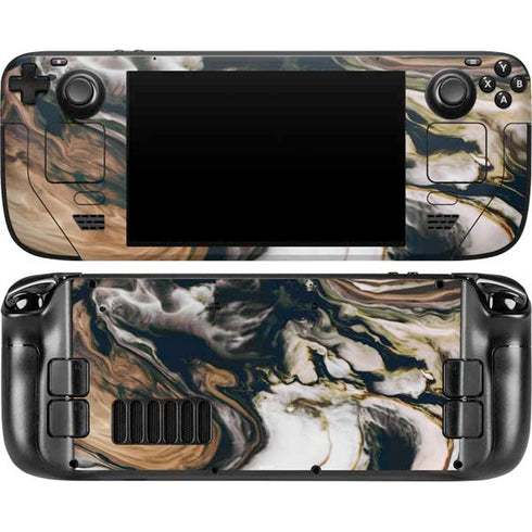 Copper and Black Marble Ink Steam Deck Handheld Gaming Computer OLED Skin