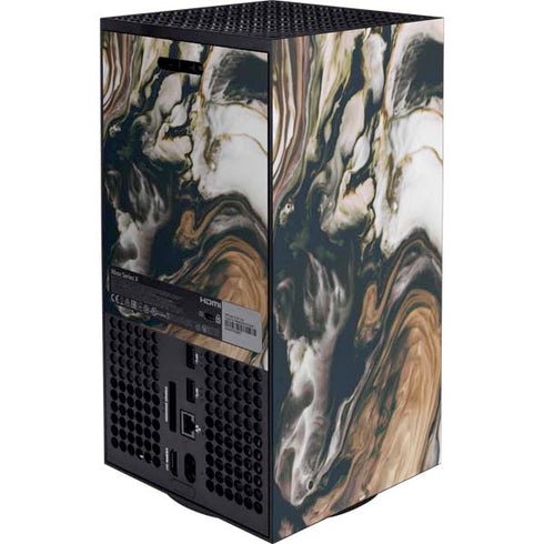 Copper and Black Marble Ink Xbox Series X Bundle Skin