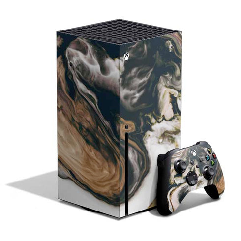 Copper and Black Marble Ink Xbox Series X Skins