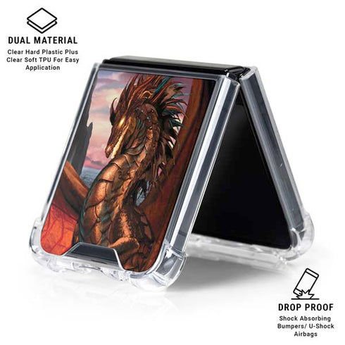 Coppervein Dragon by Ruth Thompson Galaxy Z Flip6 Clear Case