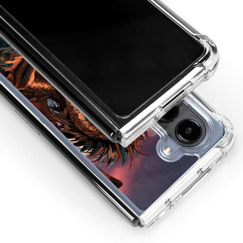 Coppervein Dragon by Ruth Thompson Galaxy Z Fold5 5G Clear Case