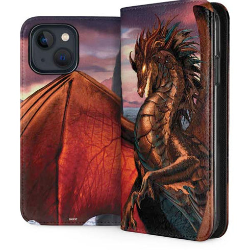 Coppervein Dragon by Ruth Thompson iPhone 15 Plus Folio Case