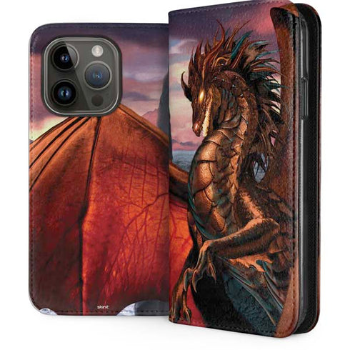 Coppervein Dragon by Ruth Thompson iPhone 15 Pro Folio Case