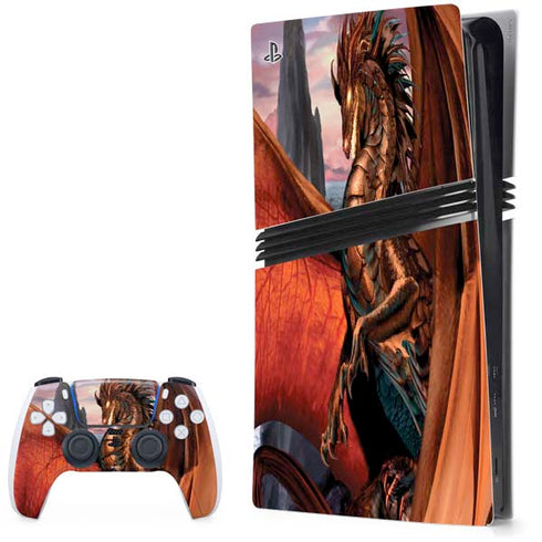 Coppervein Dragon by Ruth Thompson PS5 Pro Bundle Skin