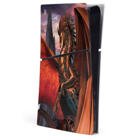 Coppervein Dragon by Ruth Thompson PS5 Slim Digital Edition Console Skin