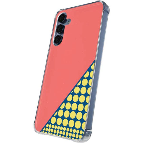 Coral Diagonal Split Galaxy A35 5G Clear Case