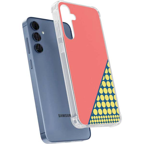 Coral Diagonal Split Galaxy A35 5G Clear Case
