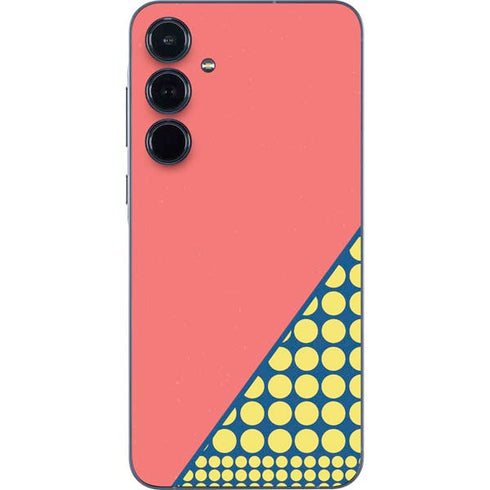 Coral Diagonal Split Galaxy A35 5G Skin