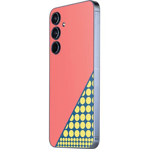 Coral Diagonal Split Galaxy A55 5G Skin