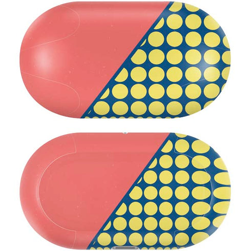 Coral Diagonal Split Galaxy Buds Plus Skin