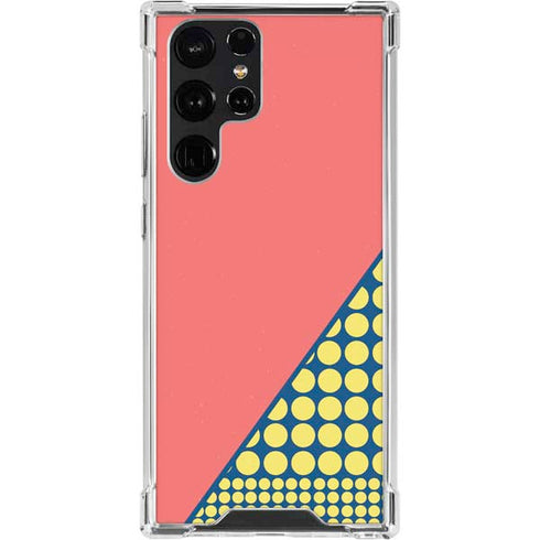 Coral Diagonal Split Galaxy S23 Ultra Clear Case
