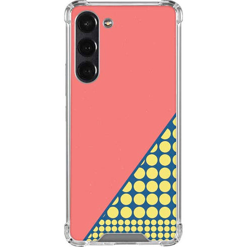 Coral Diagonal Split Galaxy S24 FE Clear Case