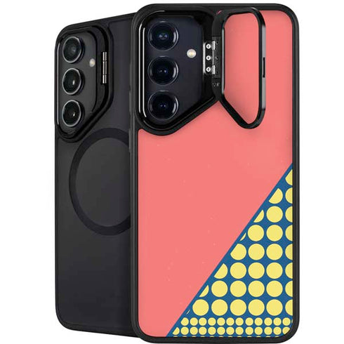 Coral Diagonal Split Galaxy S24 FE Kickstand Case
