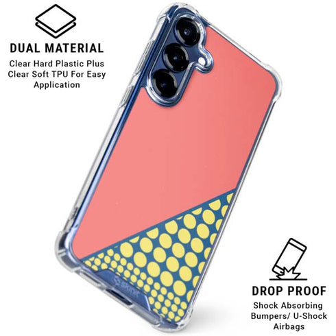 Coral Diagonal Split Galaxy S25 Clear Case