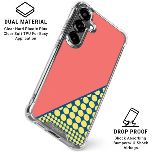 Coral Diagonal Split Galaxy S26 Plus Clear Case