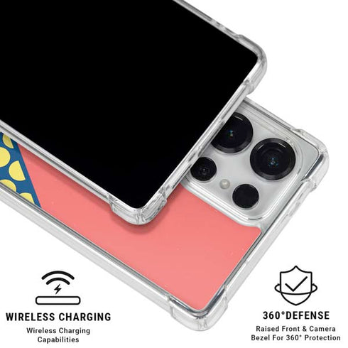 Coral Diagonal Split Galaxy S26 Ultra Clear Case