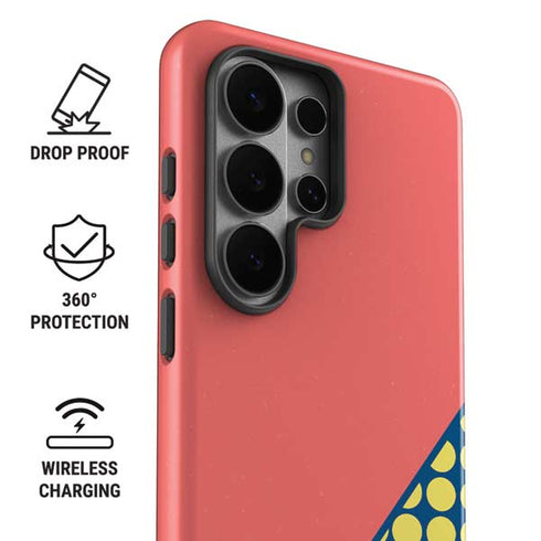 Coral Diagonal Split Galaxy S26 Ultra Impact Case