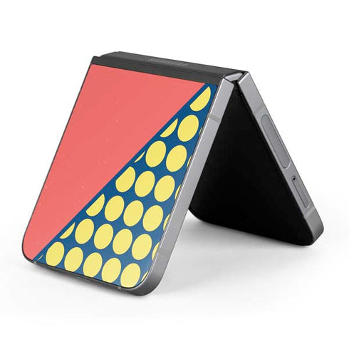 Coral Diagonal Split Galaxy Z Flip6 Skin
