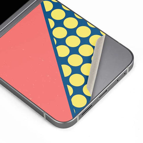 Coral Diagonal Split Galaxy Z Flip6 Skin
