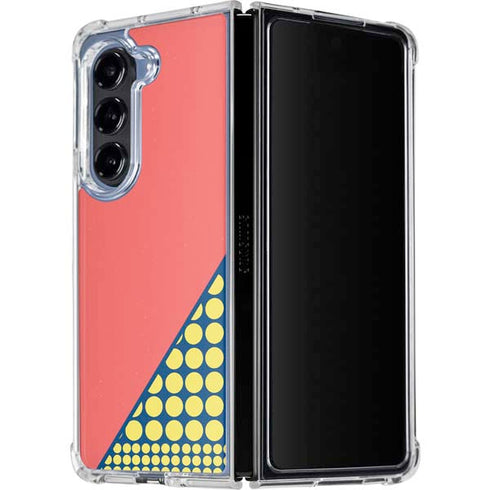 Coral Diagonal Split Galaxy Z Fold5 5G Clear Case