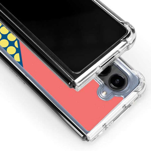 Coral Diagonal Split Galaxy Z Fold5 5G Clear Case