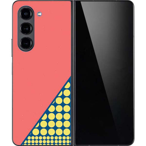 Coral Diagonal Split Galaxy Z Fold5 5G Skin
