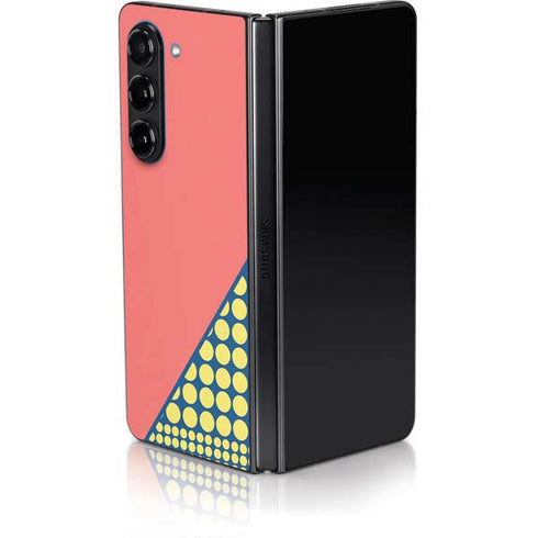 Coral Diagonal Split Galaxy Z Fold5 5G Skin