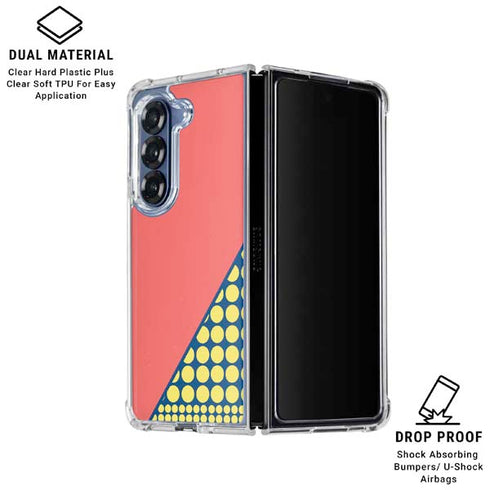 Coral Diagonal Split Galaxy Z Fold6 Clear Case