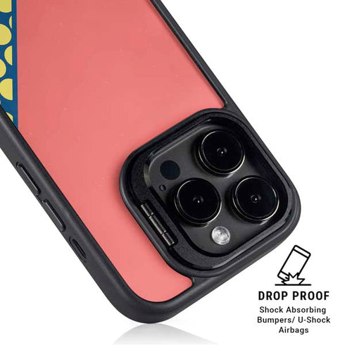 Coral Diagonal Split iPhone 14 Pro Kickstand Case