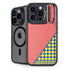 Coral Diagonal Split iPhone 14 Pro Max Kickstand Case