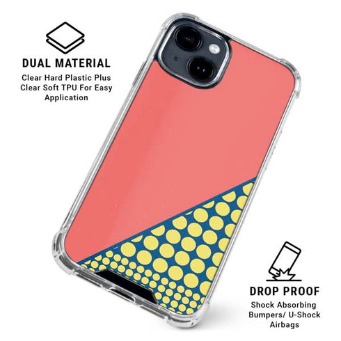 Coral Diagonal Split iPhone 15 Clear Case