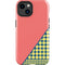 Coral Diagonal Split iPhone 15 Impact Case