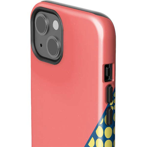Coral Diagonal Split iPhone 15 Impact Case
